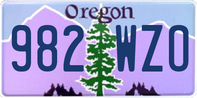 OR license plate 982WZO