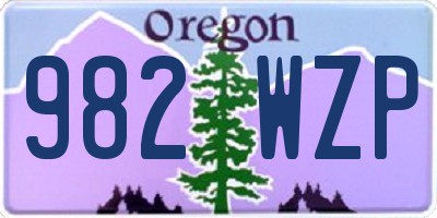OR license plate 982WZP