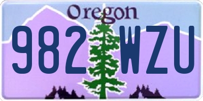 OR license plate 982WZU