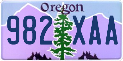 OR license plate 982XAA