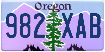 OR license plate 982XAB