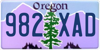OR license plate 982XAD