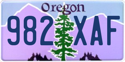 OR license plate 982XAF