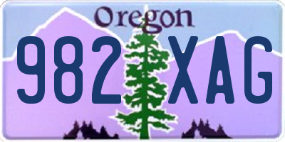 OR license plate 982XAG