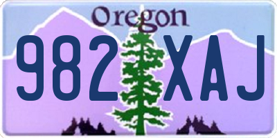 OR license plate 982XAJ