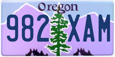 OR license plate 982XAM