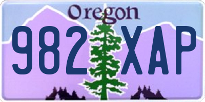 OR license plate 982XAP