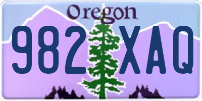 OR license plate 982XAQ