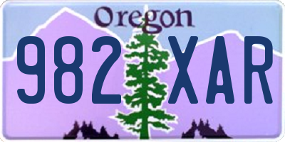 OR license plate 982XAR