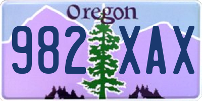 OR license plate 982XAX