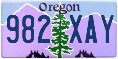 OR license plate 982XAY