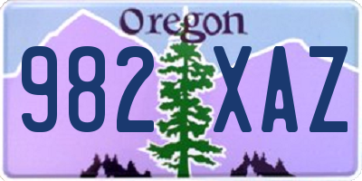 OR license plate 982XAZ