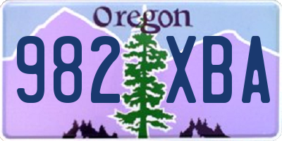 OR license plate 982XBA