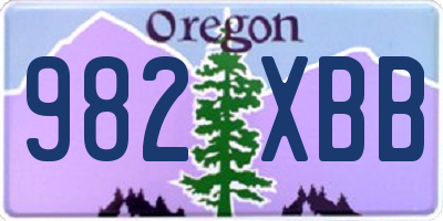 OR license plate 982XBB