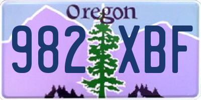 OR license plate 982XBF