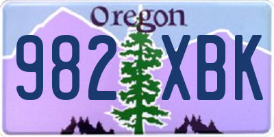 OR license plate 982XBK