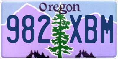 OR license plate 982XBM