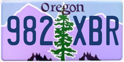 OR license plate 982XBR