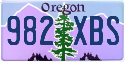OR license plate 982XBS