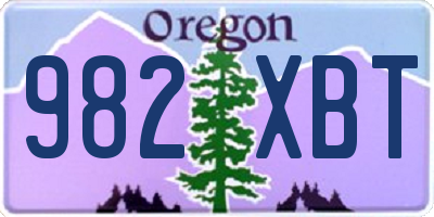 OR license plate 982XBT