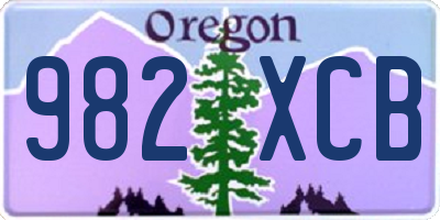 OR license plate 982XCB