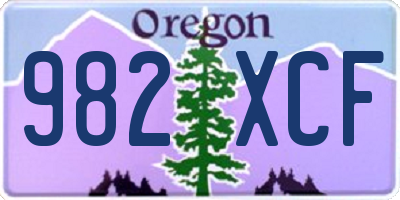 OR license plate 982XCF
