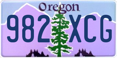 OR license plate 982XCG