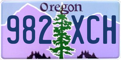 OR license plate 982XCH