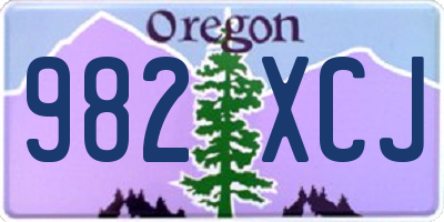 OR license plate 982XCJ