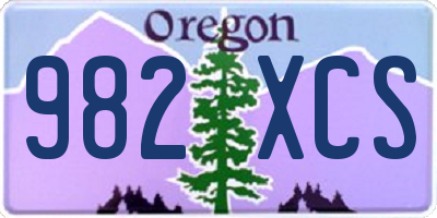 OR license plate 982XCS