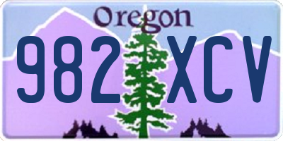 OR license plate 982XCV