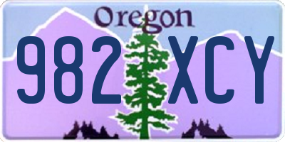 OR license plate 982XCY