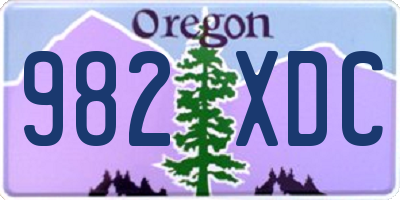 OR license plate 982XDC