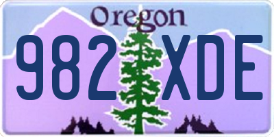 OR license plate 982XDE