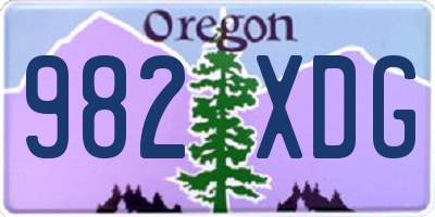 OR license plate 982XDG