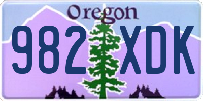 OR license plate 982XDK