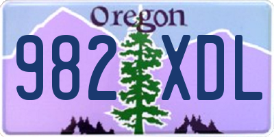 OR license plate 982XDL