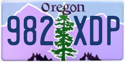 OR license plate 982XDP