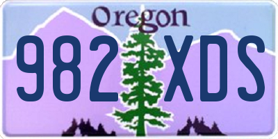OR license plate 982XDS