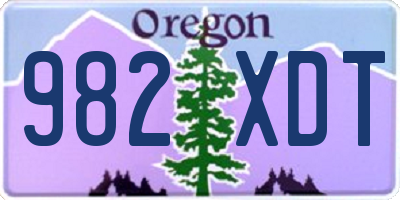 OR license plate 982XDT
