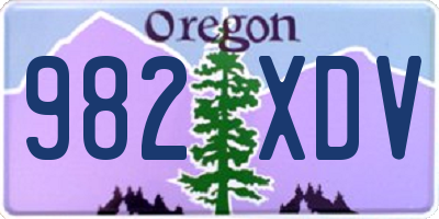 OR license plate 982XDV