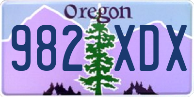 OR license plate 982XDX