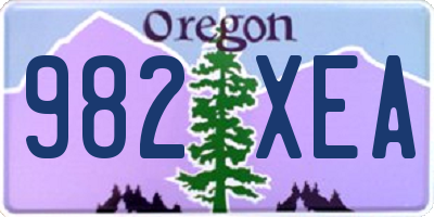 OR license plate 982XEA