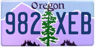 OR license plate 982XEB