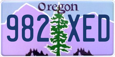 OR license plate 982XED