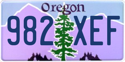 OR license plate 982XEF