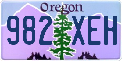 OR license plate 982XEH