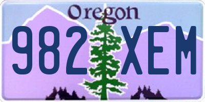 OR license plate 982XEM