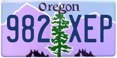 OR license plate 982XEP
