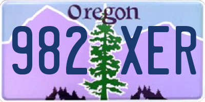 OR license plate 982XER
